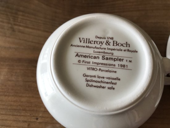 ドイツ/ビレロイ＆ボッホ（ VILLEROY & BOCH）American Samplerカップ＆ソーサー/管理番号C82814 -  slowtime ブロカント＆アンティークショップ