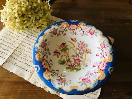 サルグミンヌ窯 花リム コンポティエ 象牙色 フランスアンティーク