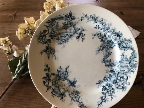 美品ショワジー・ル・ロワ　ブルーのポンパドール　デセール皿　POMPADOUR 美品ショワジー・ル・ロワ ブルーのポンパドール デセール皿