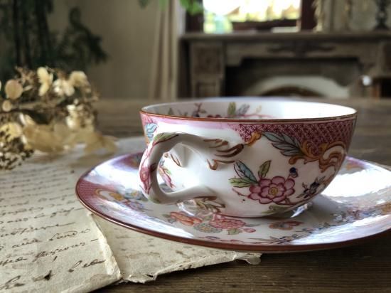 フランスアンティーク サルグミンヌ ミントン ピンク 216 コンポティエ フランス/サルグミンヌミントン＃216甘いピンクのカップ