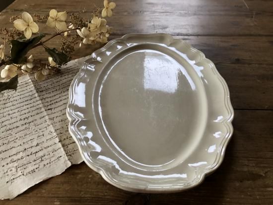 フランス　アンティーク　サルグミンヌ　オーバル　花リム　星　ラヴィエ フランス アンティーク サルグミンヌ オーバル 花リム 星