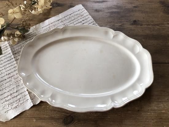 フランスアンティーク　サルグミンヌ 花リム約25cm フランス アンティーク ヴィンテージ Sarreguemines