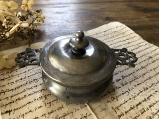 フランス /渋い輝きが美しい19世紀の蓋付きピューターボウル/小鍋/管理番号F921/16