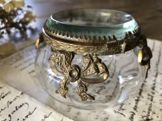 フランス/19世紀/リボンガーランドが素敵なジュエリーボックス/管理番号F921/23