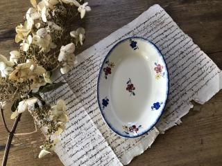 フランス/ディゴワン&サルグミンヌ(DIGIN&SARREGUEMINES)MARY-LOU手描きの花のラヴィエ「B」/管理番号F916/1