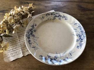 フランス/クレイユ・エ・モントロー(Creilet Montereau)LINOTTE(リノット)直径33.3cmの大きなお皿「D」/管理番号F916/29