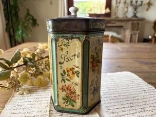 フランス/BOURGEOIS(ブルジョワ)19世紀後期の6角形のチコリーコーヒーTin缶/管理番F928/7