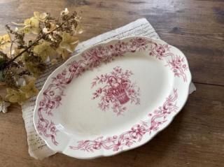 フランス/ロンシャン(LONGCHAMP)リボン(RUBANS)ピンクリボンのオーバル「A」/管理番号F916/27