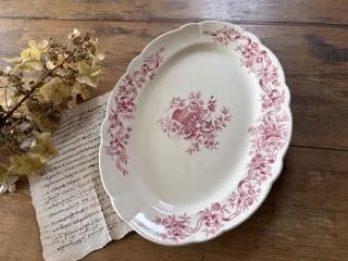 フランス/ロンシャン(LONGCHAMP)リボン(RUBANS)ピンクリボンのオーバル「B」/管理番号F916/26