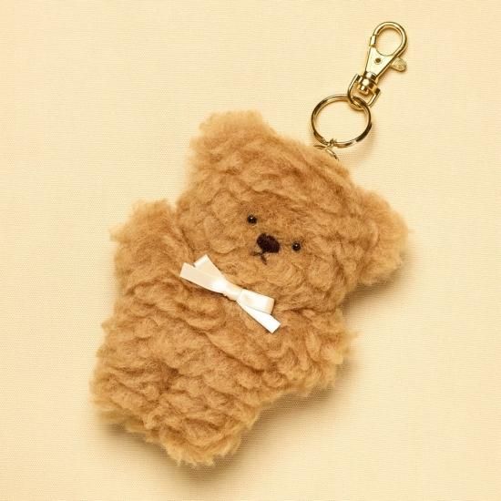 ハンドメイド テディベア バッグチャーム ストレートモヘア