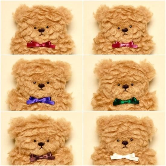 茶】もこもこベアのキーホルダー/バッグチャーム - テディベアのお店