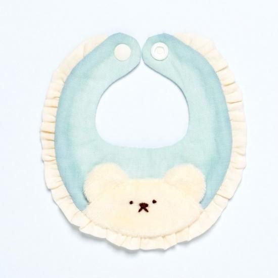 5270 ハンドメイドスタイ　くま耳　ポンポン　ベビースタイ くま耳スタイ 名入れ可能 プレゼント 出産祝い 選べる ベビー