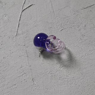 YAGA New Spiral Glass Earring / Purple Pink