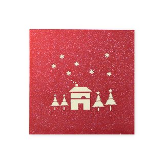 ポップアップカード クリスマス コンプレックス　”Santa and House”