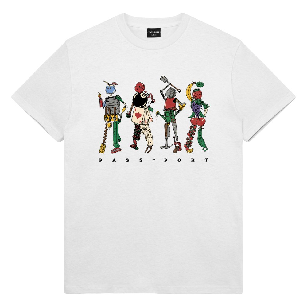 PASS~PORT(パスポート) Assorted Friends Tee "WHITE"