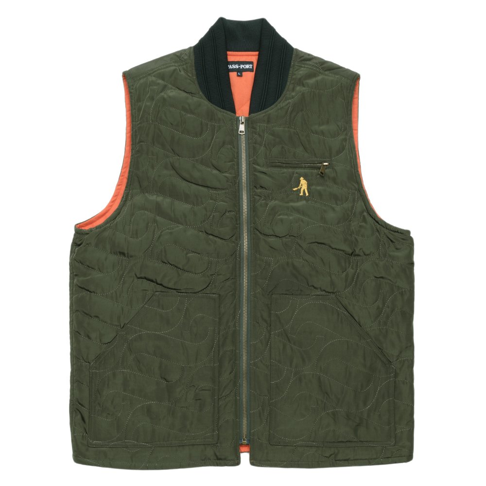 PASS~PORT(パスポート) TILED PUFF PACKERS VEST (FOREST GREEN)