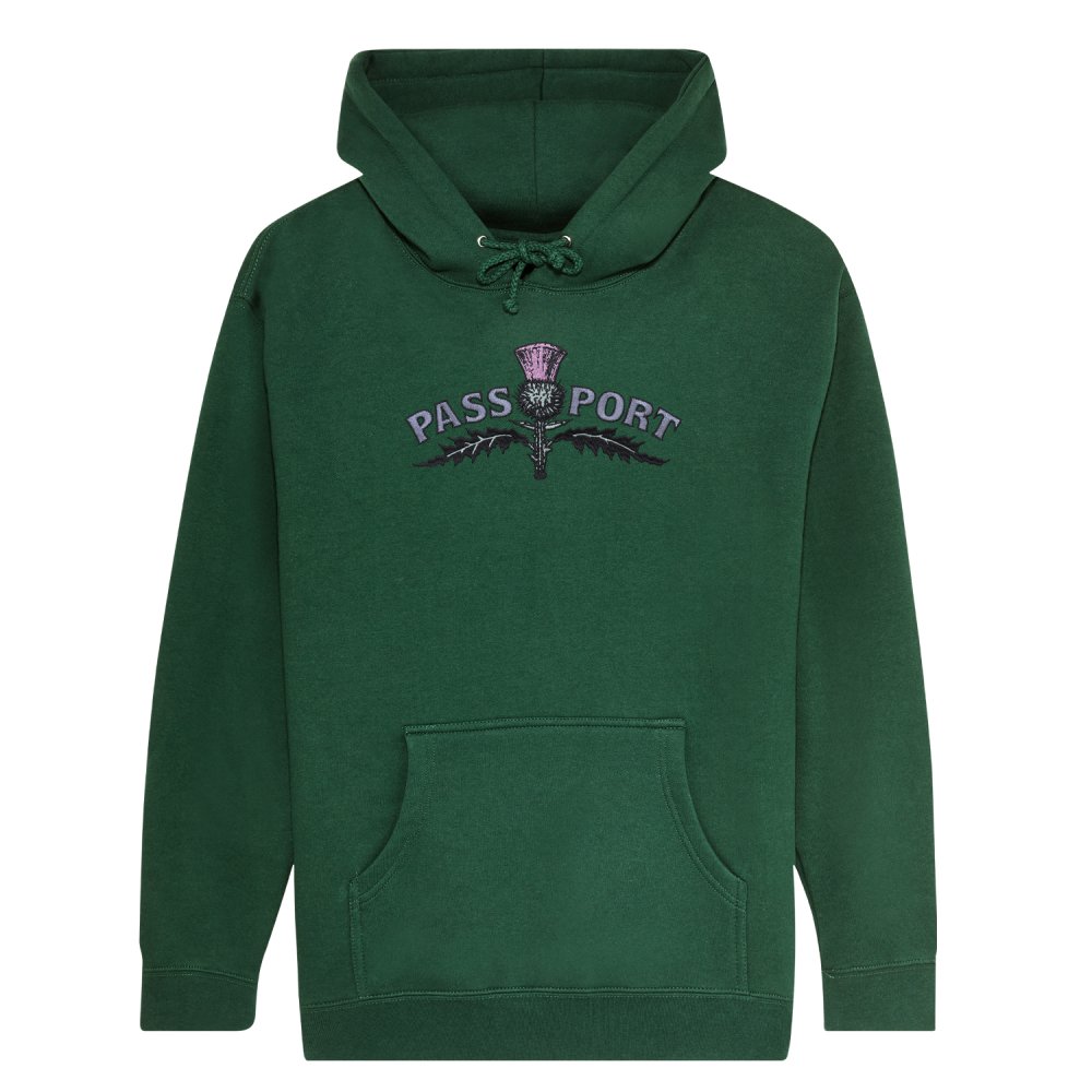 PASS~PORT(パスポート) THISTLE EMBROIDERY HOODIE (FOREST GREEN)