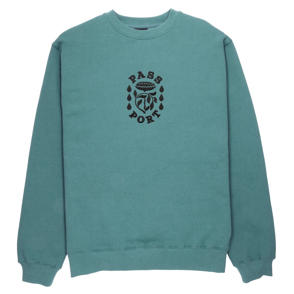 PASS~PORT(パスポート) FOUTAIN EMBROIDERY SWEATER (WASTED TEAL)