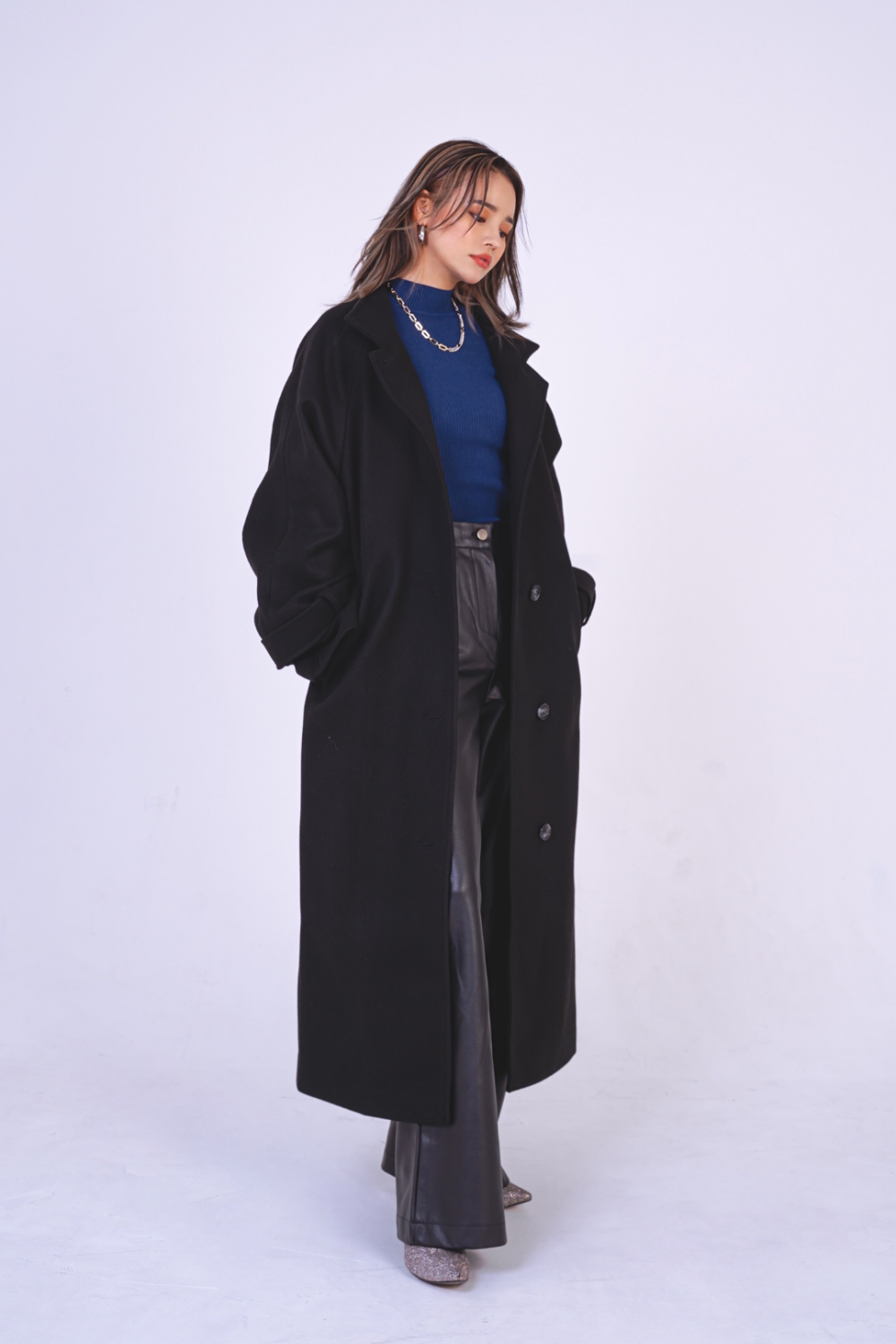 <img class='new_mark_img1' src='https://img.shop-pro.jp/img/new/icons8.gif' style='border:none;display:inline;margin:0px;padding:0px;width:auto;' />Soutien collar long coat -black-