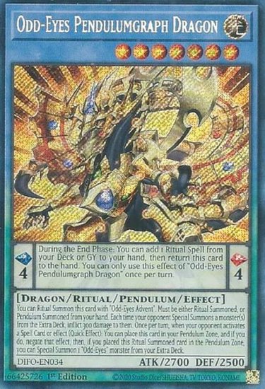 遊戯王 DIFO-EN034 オッドアイズ・ペンデュラムグラフ・ドラゴン Odd-Eyes Pendulumgraph Dragon (英語版 1st  Edition シークレットレア) REALiZE トレカ&ホビー