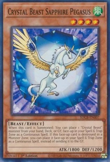 遊戯王 SDCB-EN007 宝玉獣 サファイア・ペガサス Crystal Beast Sapphire Pegasus (英語版 1st  Edition ノーマル) - REALiZE トレカ&ホビー