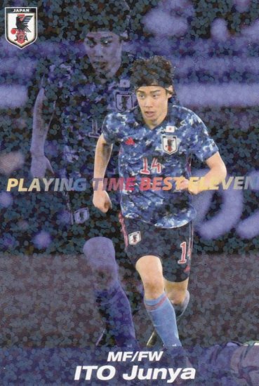 Ｊリーグチップス＆サッカー日本代表チームチップス BE-03 伊東 純也 MF/FW (プレイングタイムベストイレブンカード)  サッカー日本代表チームチップス２０２２ - REALiZE トレカ&ホビー