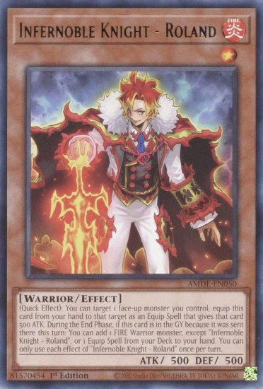 遊戯王 AMDE-EN050 焔聖騎士－ローラン Infernoble Knight - Roland 