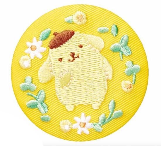 ポムポムプリン - ☆E★サンリオキャラクターズ　刺繍缶バッジビスケット 6.ポムポムプリン】 サンリオキャラクターズ 刺繍缶バッジ