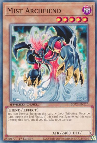 ͷ SGX3-ENE10 ߥȥǡ Mist Archfiend (Ѹ 1st Edition Ρޥ)