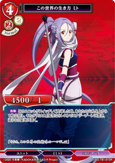 ӥǥХTCG SAO-TB1-61SR  ߥ (SR ѡ쥢) åץ֡ ɥȡ饤