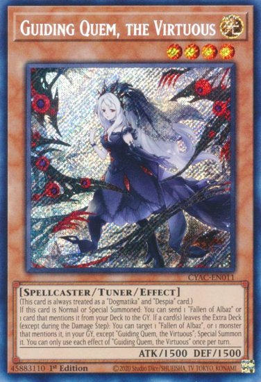 遊戯王 CYAC-EN011 導きの聖女クエム Guiding Quem, the Virtuous (英語版 1st Edition  シークレットレア) - REALiZE トレカ&ホビー