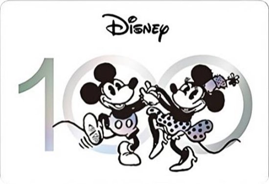 ミッキー＆ミニー(線画) (R レア)】 ディズニー100 ワンダーカード 