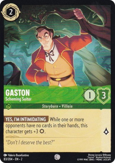 ǥˡ 륫 83/204EN Gaston - Scheming Suitor (C ) Disney LORCANA