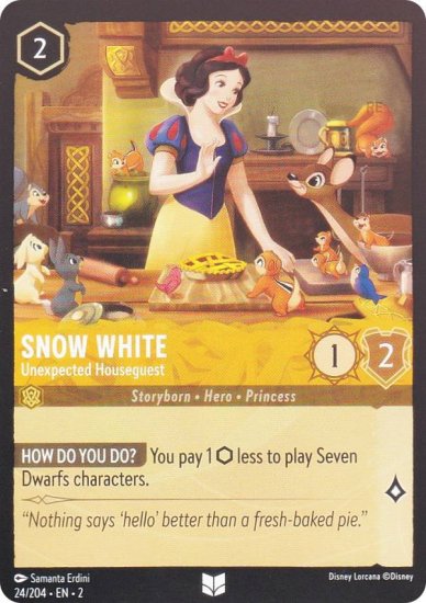 【FOIL】ディズニー ロルカナ 24/204・EN・２ Snow White - Unexpected Houseguest (U アンコモン)  Disney LORCANA - REALiZE トレカ&ホビー
