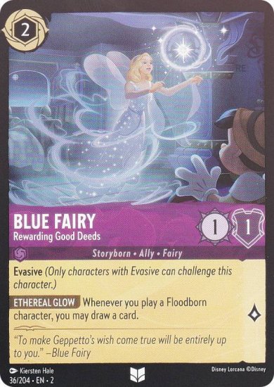 【FOIL】ディズニー ロルカナ 36/204・EN・２ Blue Fairy - Rewarding Good Deeds (U アンコモン)  Disney LORCANA - REALiZE トレカ&ホビー