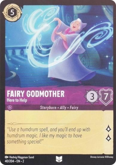 【FOIL】ディズニー ロルカナ 40/204・EN・２ Fairy Godmother - Here to Help (U アンコモン)  Disney LORCANA - REALiZE トレカ&ホビー