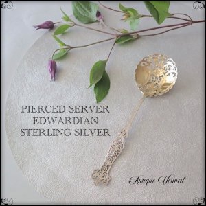 Edwardian Starling Silver Pierced Serving Spoon ѹ񥢥ƥСʶ925˥ԥٹ󥰡ס