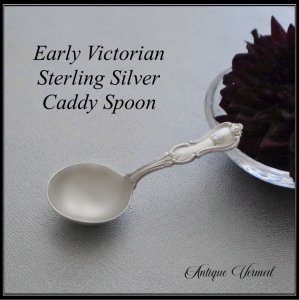 Early Victorian Sterling Silver Caddy Spoon with Family Crest ѹ񥢥ƥСʶ925˥ǥס󡡵²βդ
