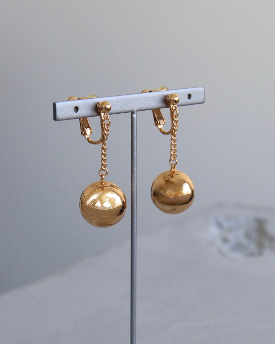 <font color="red">65%OFF</font>  Metal Ball Chain Earring<br> (GD/SV)