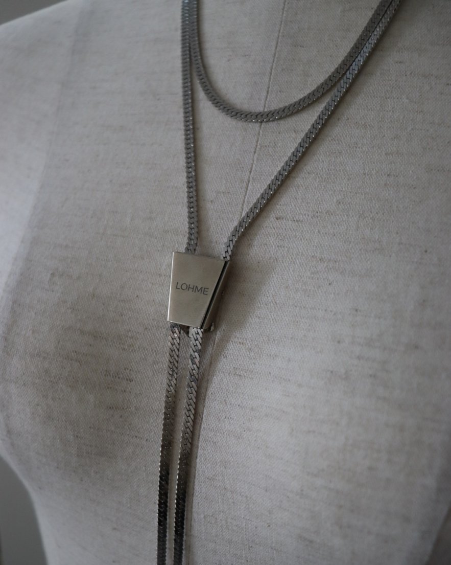 Slide Long Snake Chain Necklace <br>(GD/SV)