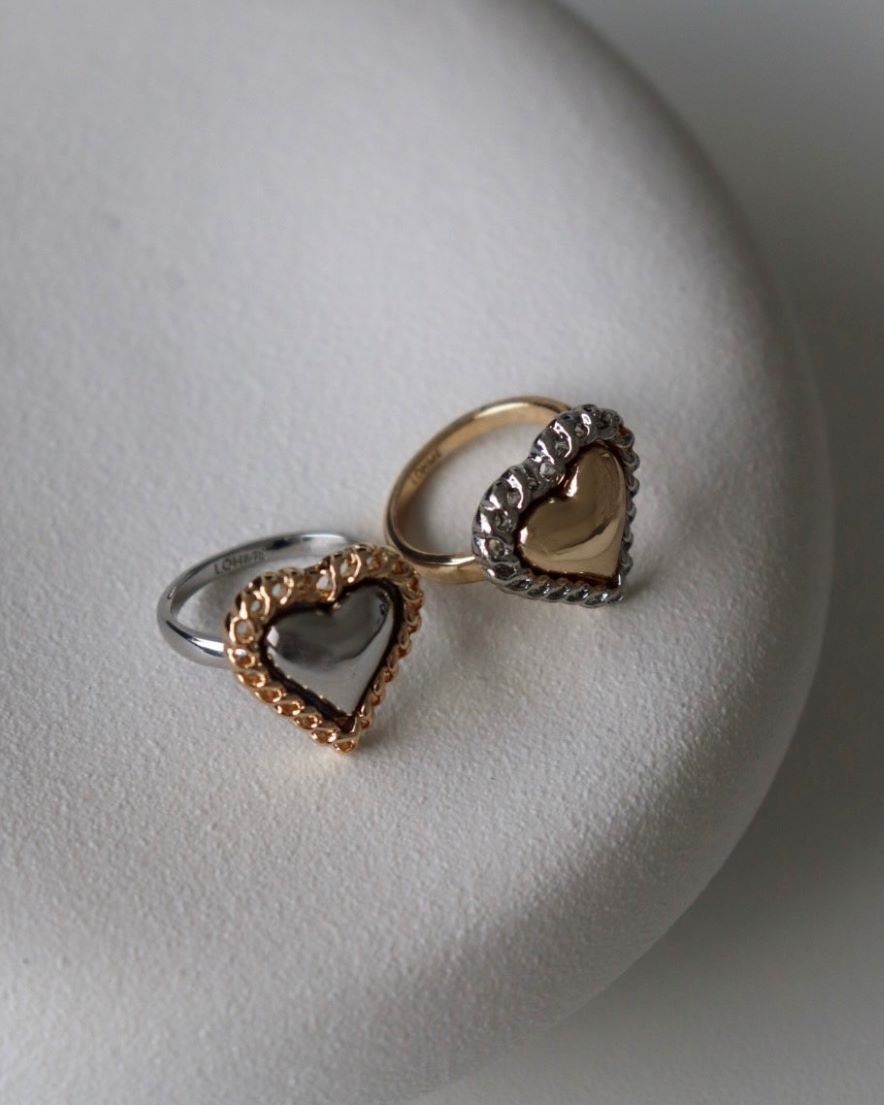 Heart Chain Ring (GDMIX/SVMIX) - LOHME ONLINE STORE