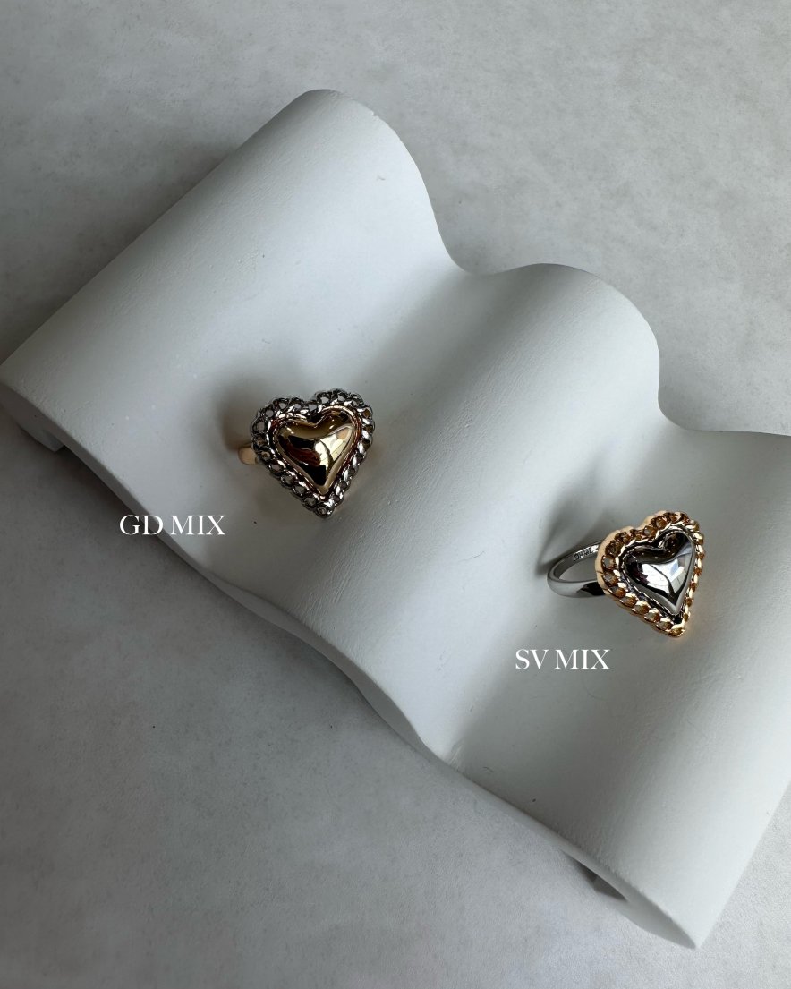 Heart Chain Ring (GDMIX/SVMIX) - LOHME ONLINE STORE