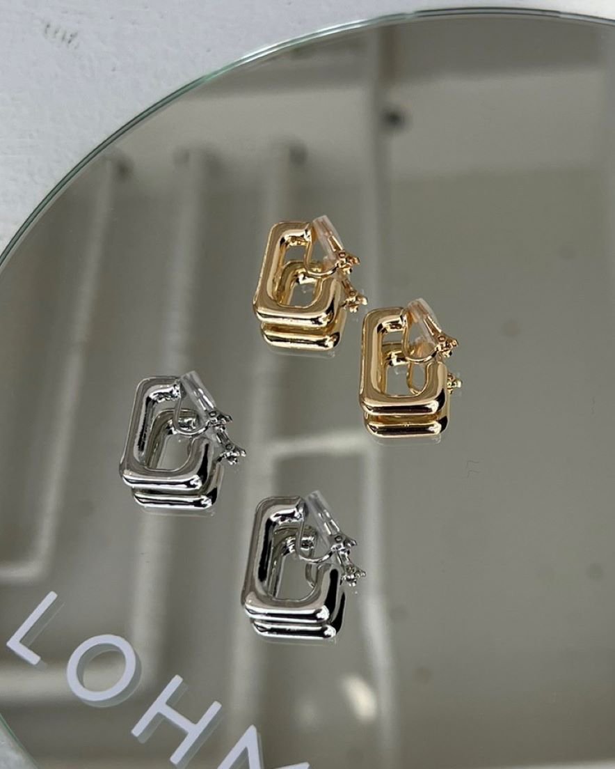Square Earring<br>(GD/SV)
