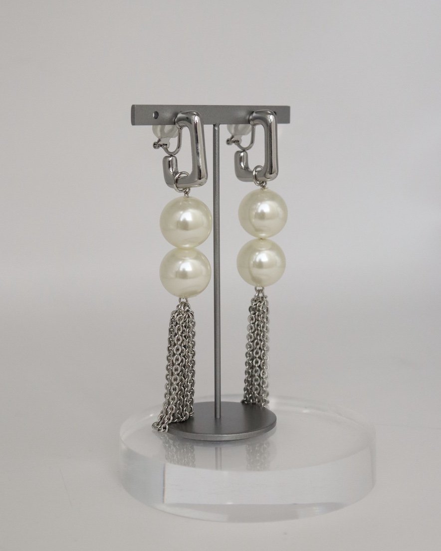 <font color="red">55%OFF</font>  Pearl Mix Chain Earring<br>(SV)