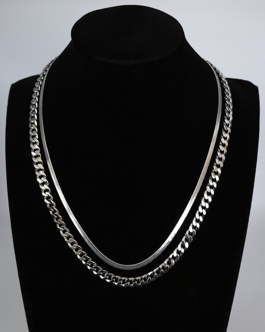 <font color="red">30%OFF</font> Two Types of Chain Necklace Set<br> (SV)