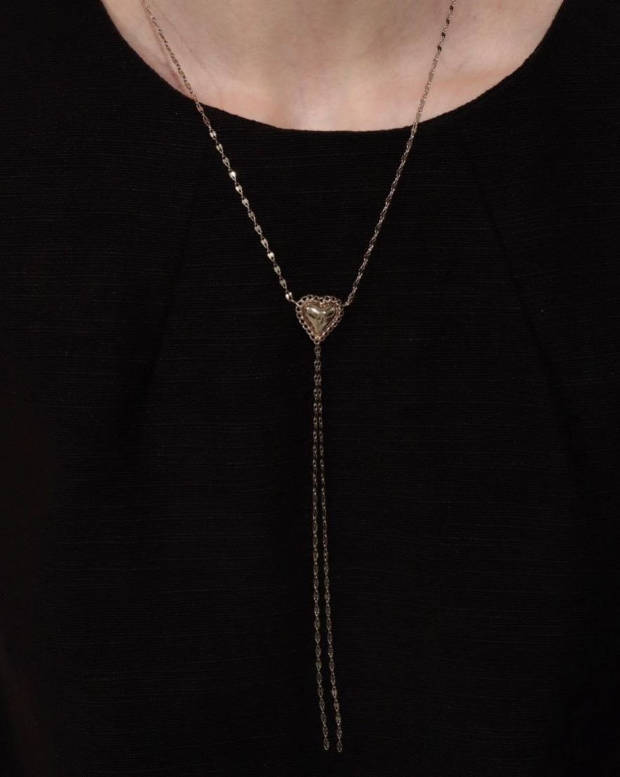 Heart SKIN Y shaped Design Necklace (GD/SV) - LOHME ONLINE STORE