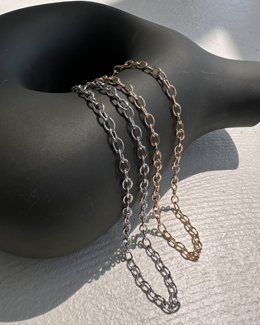 Minimal Circle Chain Necklace<br> (GD/SV)