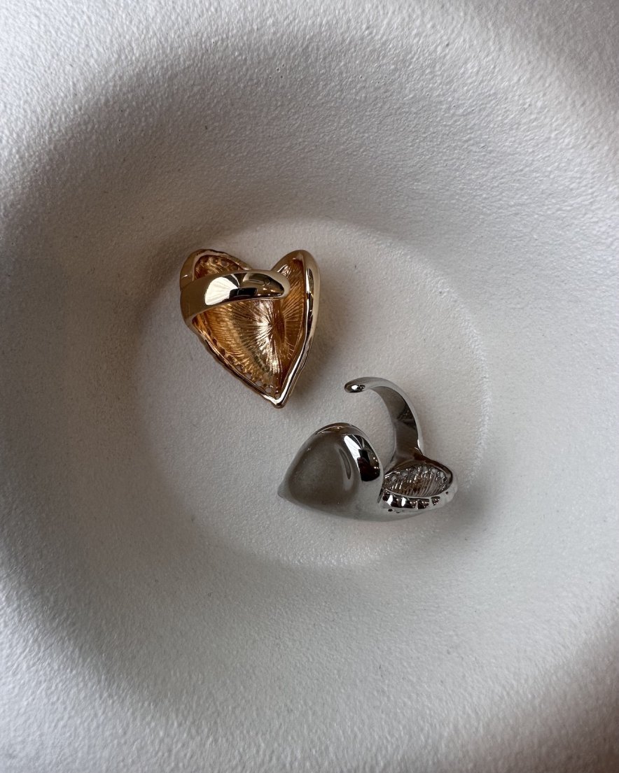 Big Heart Chain Ring(GD/SV) - LOHME ONLINE STORE