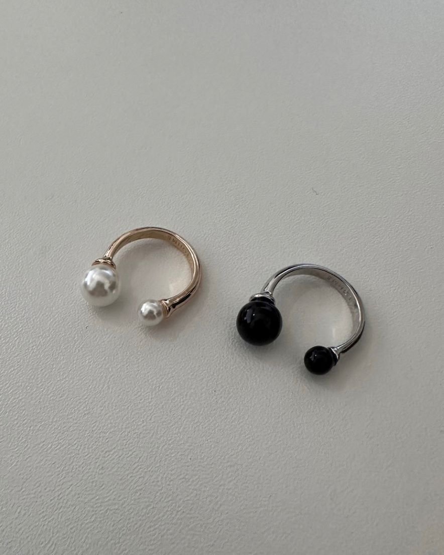 Double Pearl EarCuff Ring<br>(GD/SV)
