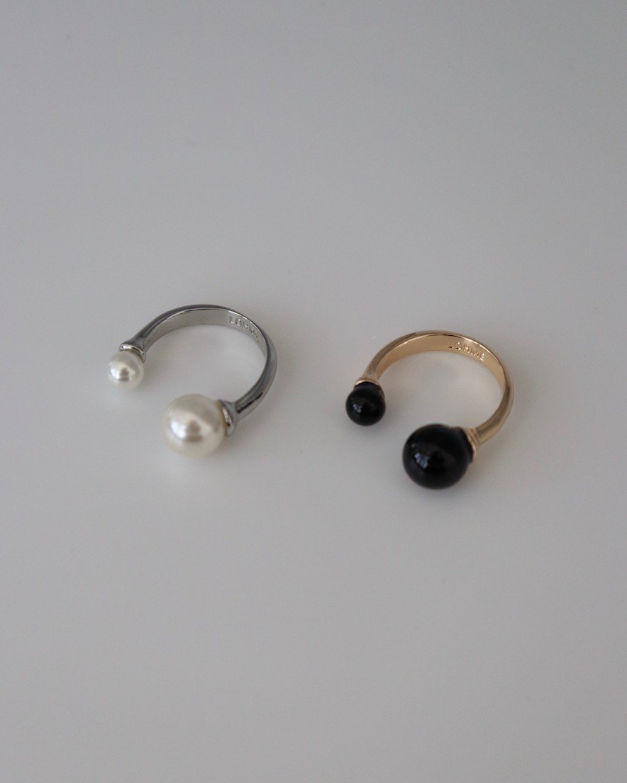 Double Pearl EarCuff Ring<br>(GD/SV)
